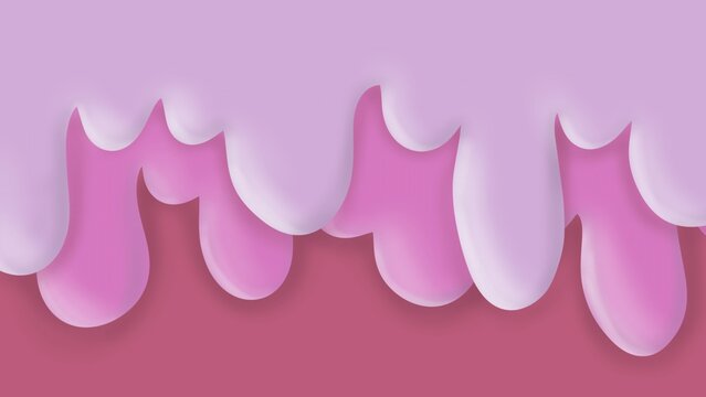 Pink Lavender Liquid Drip Abstract Background Layered Melting Ice Cream Berry Strawberry Icing Slime Syrup Flow Border Minimalist Pastel Wallpaper Poster Layout Banner Header Decorative Copy Space
