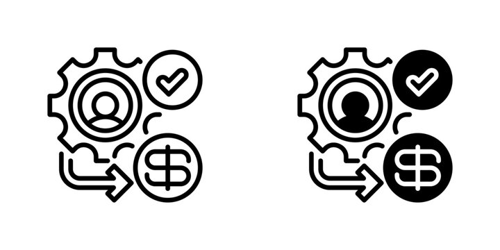 Conversion Rate Line Icon, Outline Symbol for Sales Optimization, Funnel Efficiency, Metric Tracking, Growth Analytics, and Performance Benchmark. Vector Sign Icon.