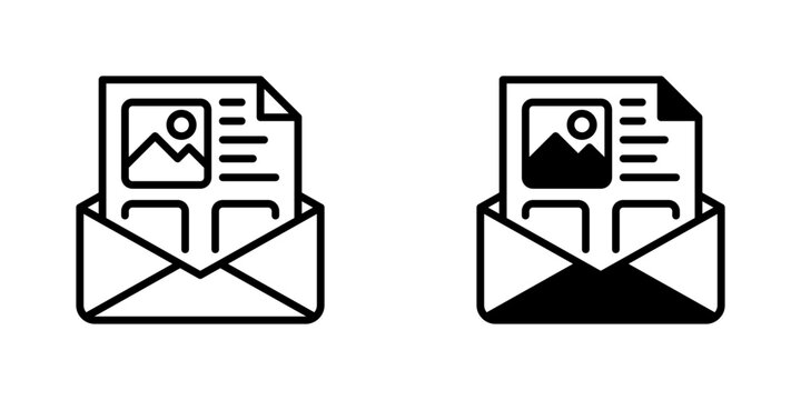Newsletter Line Icon, Outline Symbol for Email Outreach, Bulletin Updates, Subscriber Communication, Content Digest, and Audience Engagement. Vector Sign Icon.