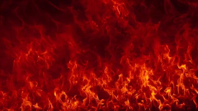 Intense Burning Red Fire Flames Abstract Texture Background
