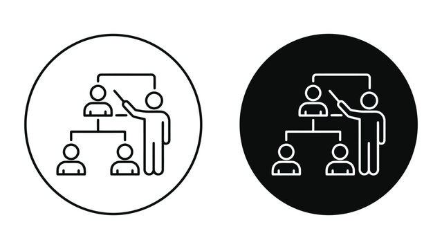 Corporate organizational structure hierarchy icon set with organization