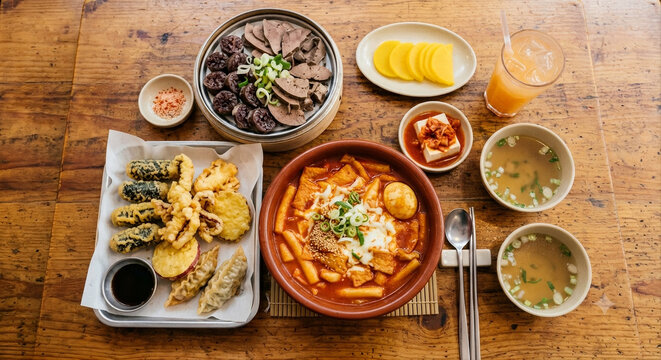 맛과 비주얼을 모두 잡은 클래식 모둠 분식 세트