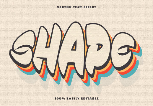 Retro SHARP Text Effect with Colorful Layered Shadows