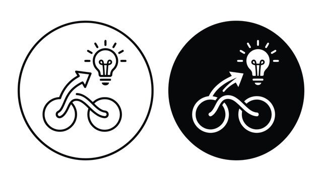 Lightbulb idea growth concept with circular progression icon, lightbulb