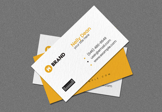 Top View Business Cards Mockup