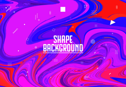 Abstract Purple and Blue Fluid Shape Background