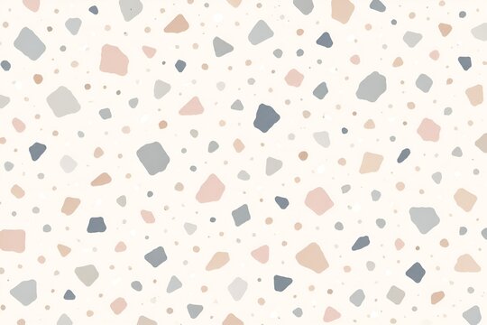 大小の不規則な石片を配置したモダンなテラゾー風シームレスベクター背景 洗練された抽象パターン（AI生成）