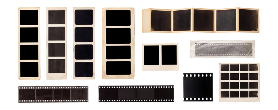 Blank Vintage Photo Booth Strips and Film Keepsakes Set