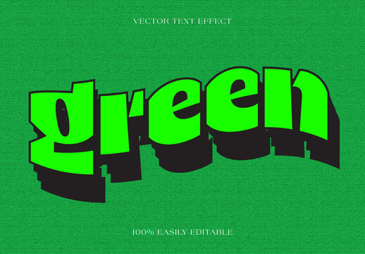Green 3D Text Effect