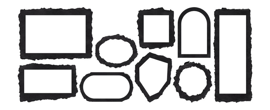 Organic Torn Paper Frames for Modern Collage Design