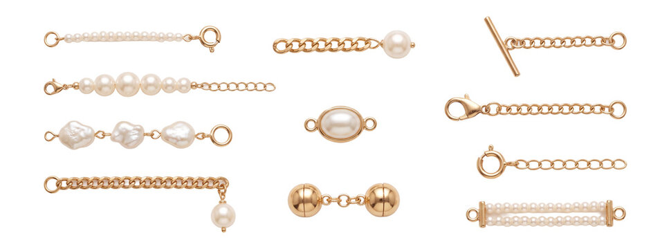 Pearl Necklace Extenders and Detachable Clasp Set