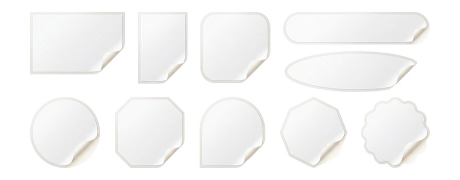 Blank Product Labels with Softly Peeled Corners Set