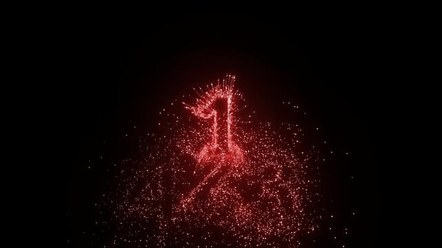5 4 3 2 1 fireworks countdown  with alpha channel