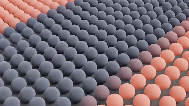 Closeup of Rows of Pink Eggs Arranged in a Grid Pattern with Soft Lighting and Shallow Focus