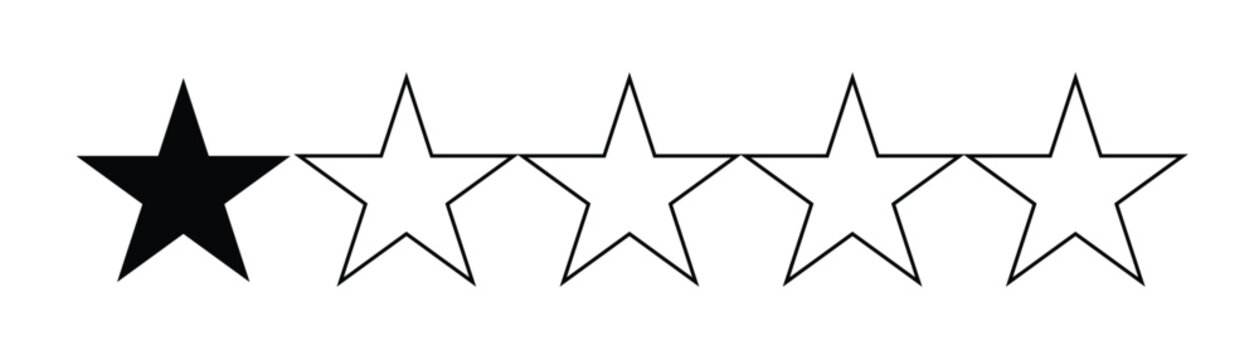 One star rating symbol vector illustration