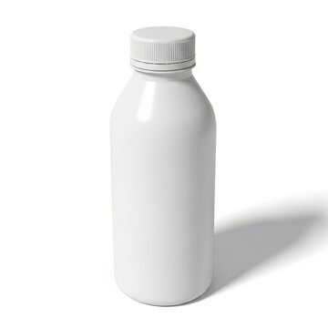 Empty plastic bottle standing upright on a flat surface