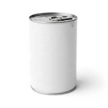 Empty metal can with open pull tab on top