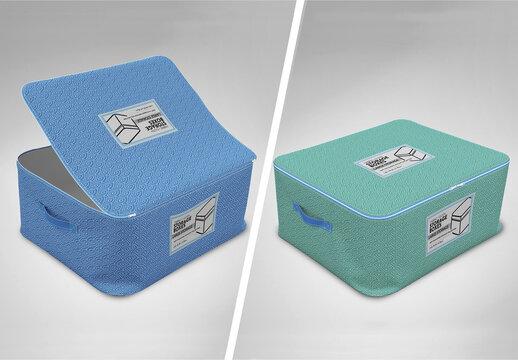 Large Storage Cube with two views Mockup