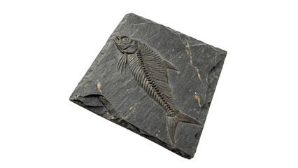 Prehistoric ancient fossil leaf isolated on transparent background © Foster