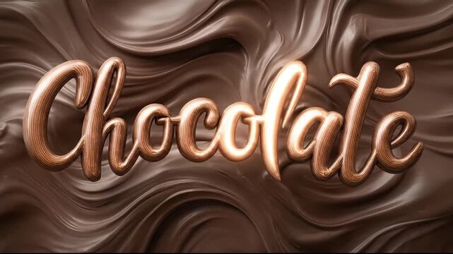 Chocolate text creating sweet melted dessert background