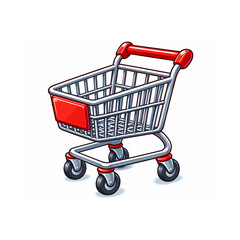 shopping cart isolated on white © oliviatanu