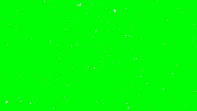 snow overlay effect on green screen, perfect for digital compositing, video backgrounds, special effects, advertisements, and social media videos.