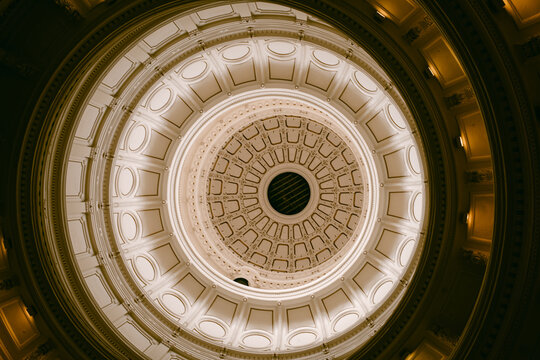 Low angle view of ornate capitol building dome