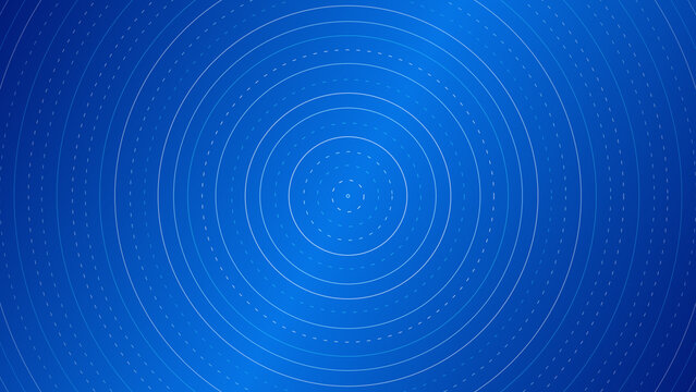 Concentric Circles with Dashed Lines on Bright Blue Background
