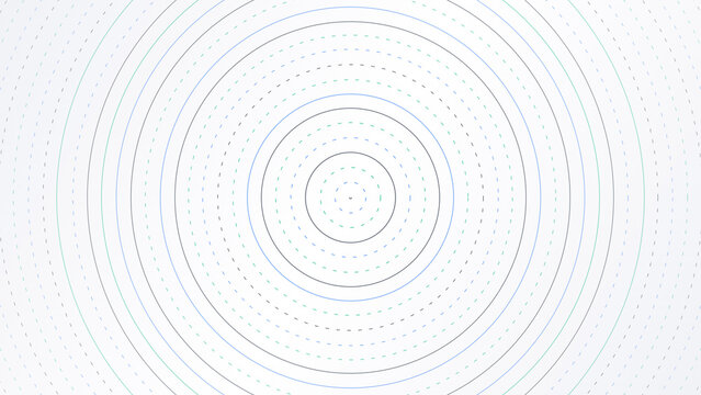 Subtle Concentric Circles with Dashed Lines on White Background