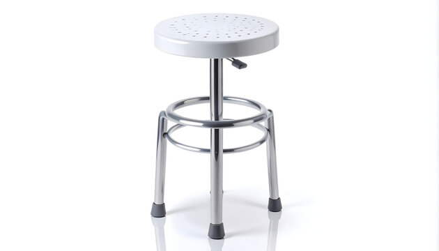 Shower stool standing on white background evoking reassuring and hygienic bathroom mobility aid health mood generative AI