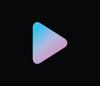 Modern Gradient Play Button Logo Icon Vector