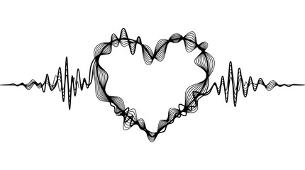 Fototapeta premium Abstract Heart Shape Sound Wave