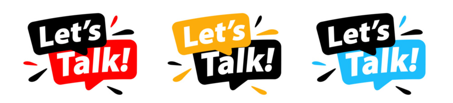 Let's talk! on speech bubble