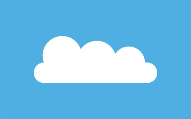 Fototapeta premium Minimalist cloud icon on blue background Vector, illustration
