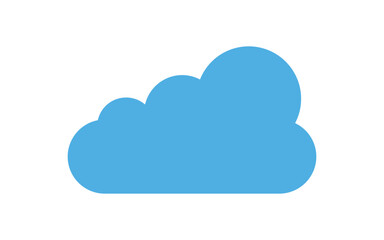 Fototapeta premium Simple blue cloud icon with fluffy shape for designs Vector, illustration