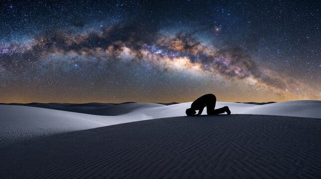 Man praying night