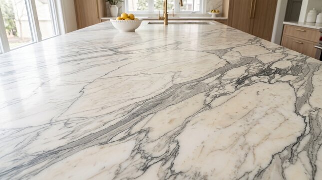 Marble kitchen island