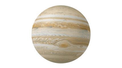 Swirling beige and white gas giant planet Jupiter, isolated on transparent background © Matteo
