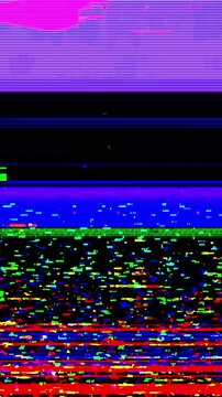 Fast futuristic glitch transition featuring digital error and vertical VHS scanline effect