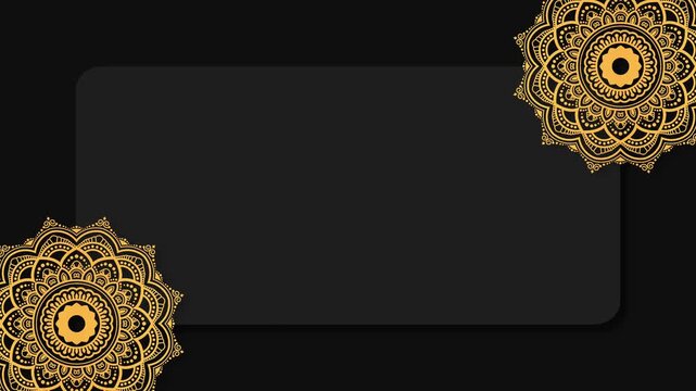 Luxury Golden Mandala Frame Background for Navratri Festival Greeting Card.