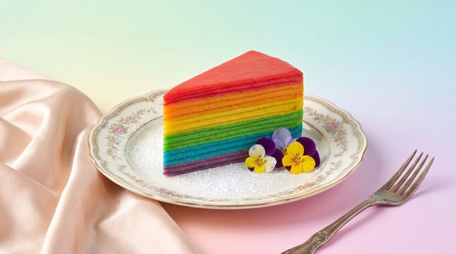 Rainbow crepe cake