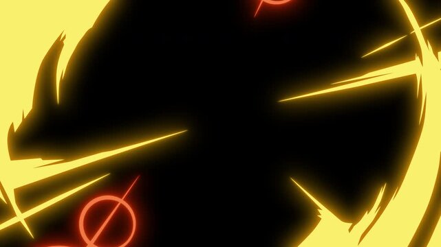 手描きアニメ風の爆発の衝撃・斬撃の作画エフェクト