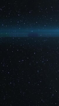 Animation of light spots and space over black background