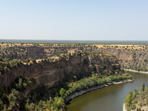 Hoces del r&iacute;o durat&oacute;n natural park landscape with hermitage