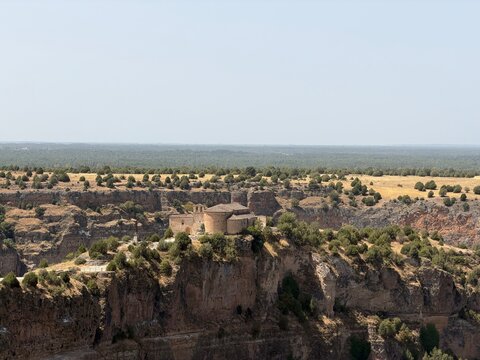 San frutos hermitage on clifftop, hoces del durat&oacute;n natural park