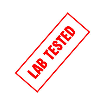 Red Lab Tested Rubber Stamp Seal Isolated on White Background