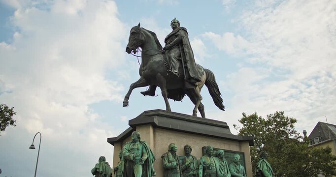 Equestrian Monument King Frederick William III Cologne Germany Prussia historic statue and tourist landmark in the European cityscape 