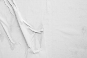 White Crumpled Glued Paper Texture Background for Poster Mockup