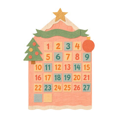 Naklejka premium PNG Festive advent calendar illustration.