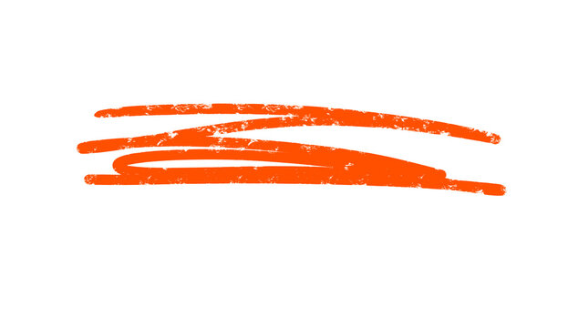 Hand Drawn Red Marker Underline Stroke Isolated on Transparent Background Brush Paint Graphic Element